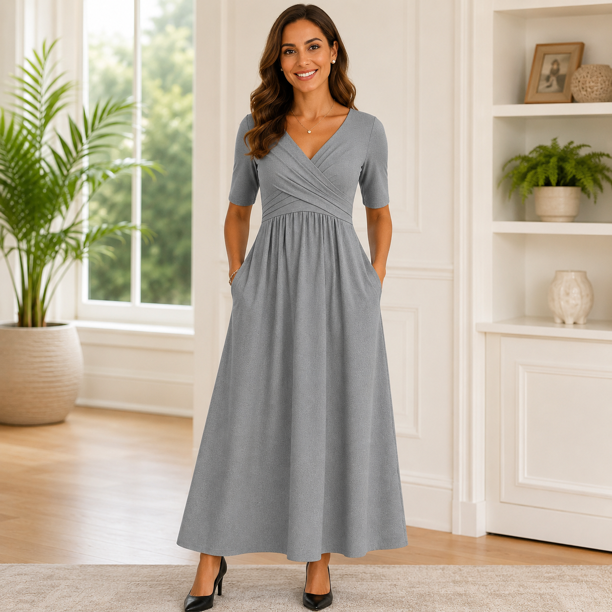 Midi Dress with Pockets – Ida