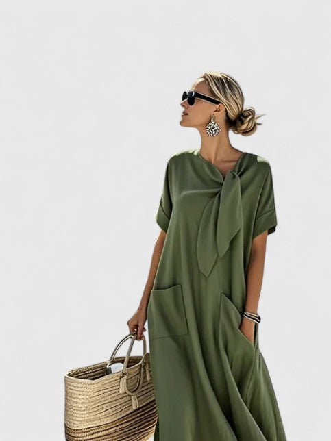 Antonina Collection | Women's Summer Dress with Chic Neck Tie | Versatile White Dress for Effortless Style 4
