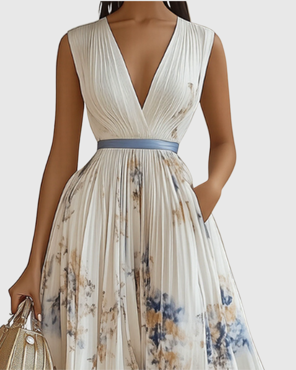 Ava | Floral Long Sleeve Maxi Dress with Flared Skirt 1