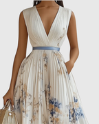 Ava | Floral Long Sleeve Maxi Dress with Flared Skirt 1