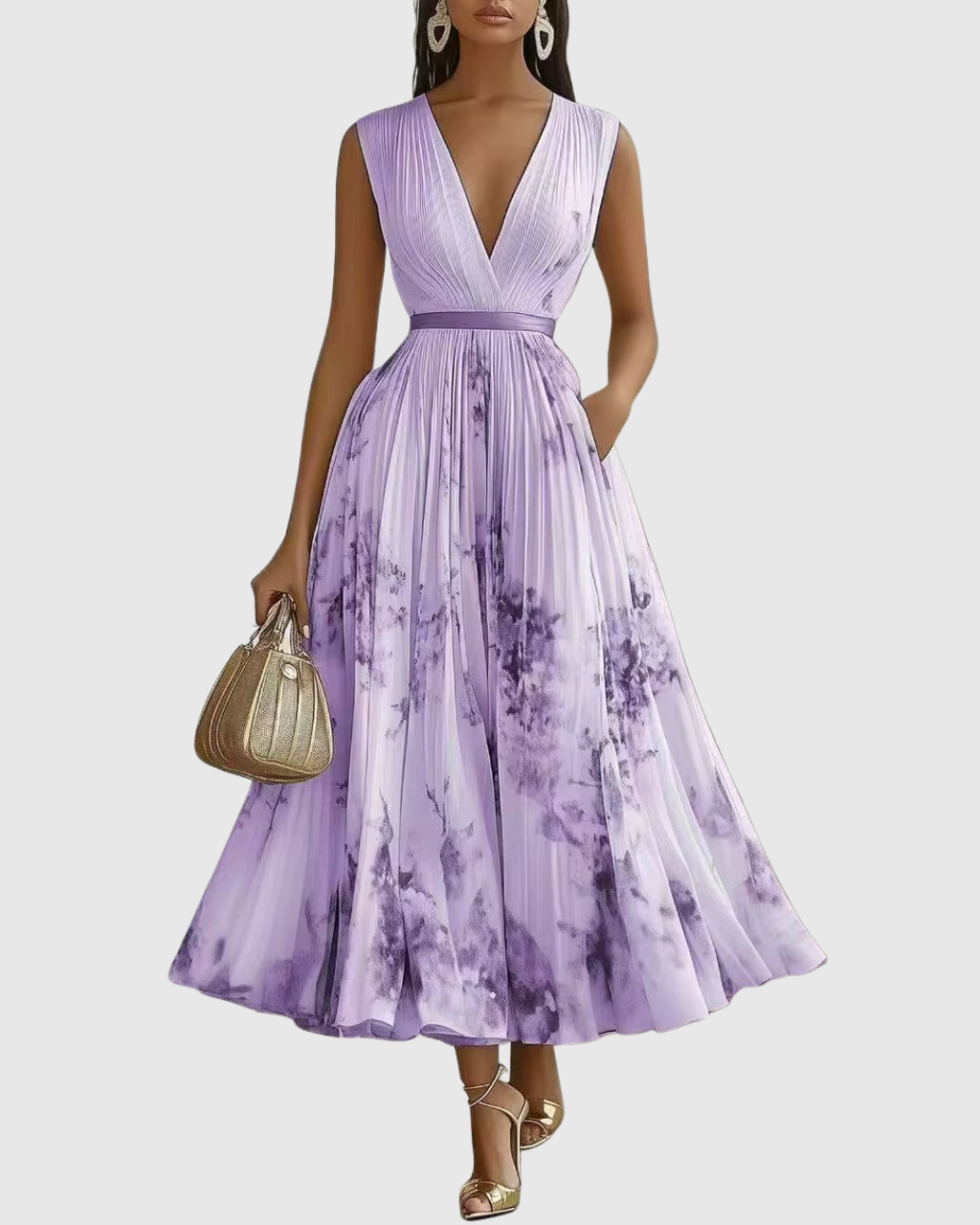 Ava | Floral Long Sleeve Maxi Dress with Flared Skirt 10