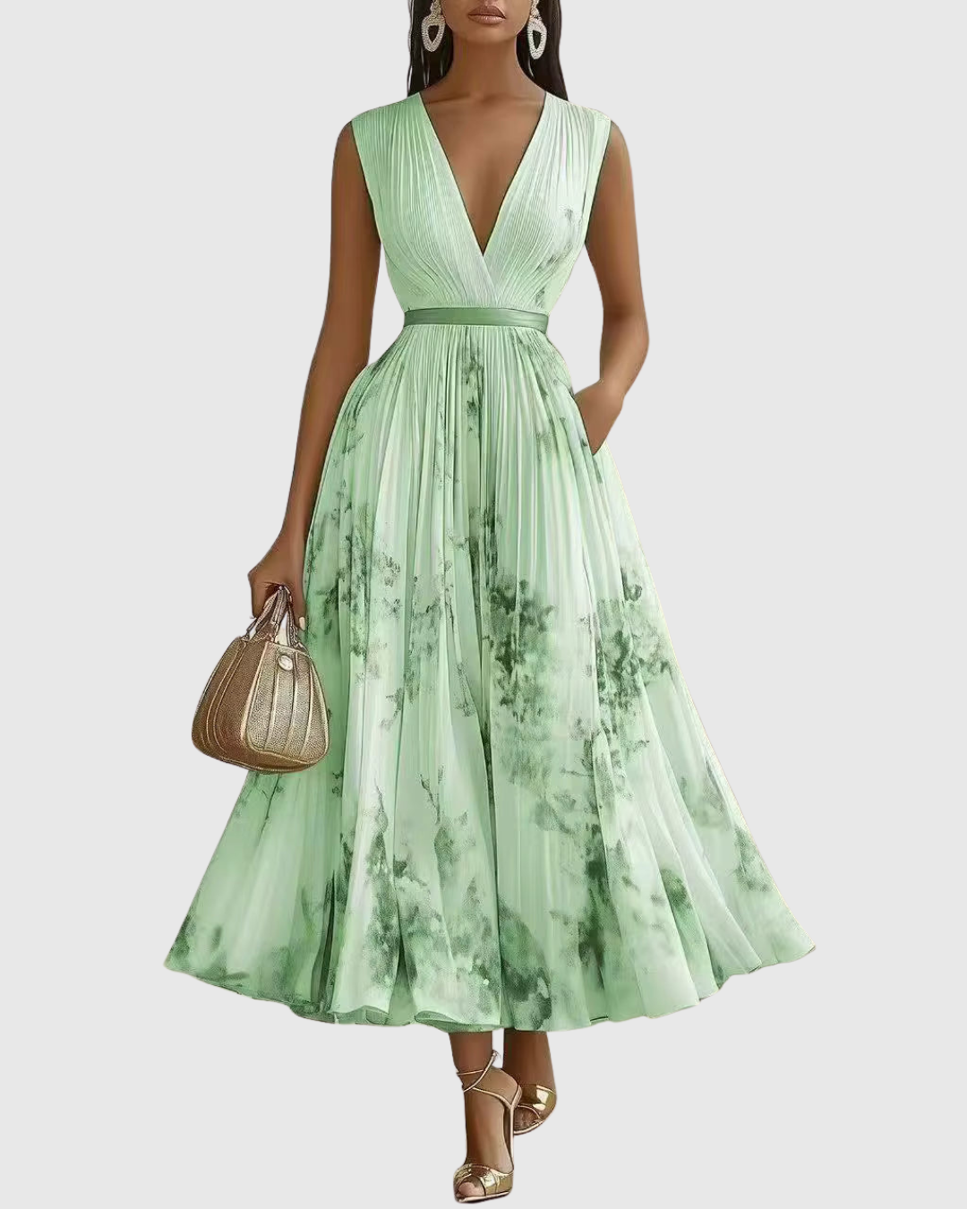 Ava | Floral Long Sleeve Maxi Dress with Flared Skirt 9
