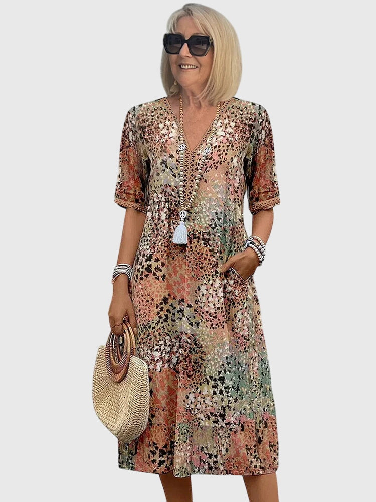 Bella Collection | Women's Floral Midi Dress with Flattering Fit | Elegant Style for Any Occasion 0