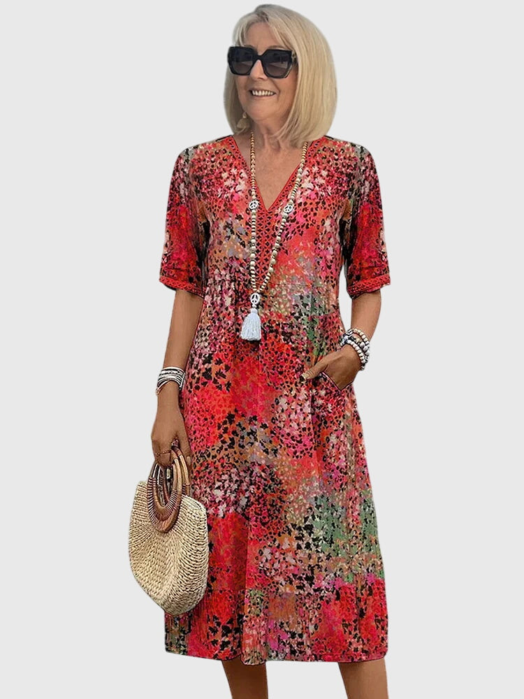 Bella Collection | Women's Floral Midi Dress with Flattering Fit | Elegant Style for Any Occasion 1