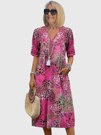 Bella Collection | Women's Floral Midi Dress with Flattering Fit | Elegant Style for Any Occasion 3