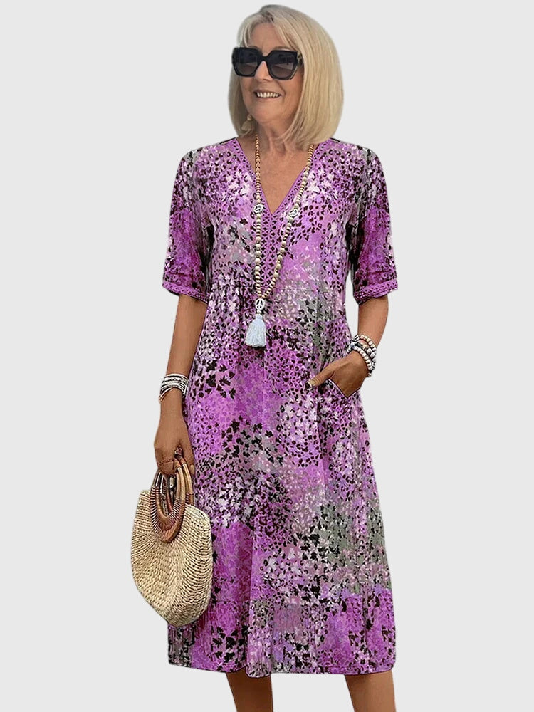 Bella Collection | Women's Floral Midi Dress with Flattering Fit | Elegant Style for Any Occasion 4