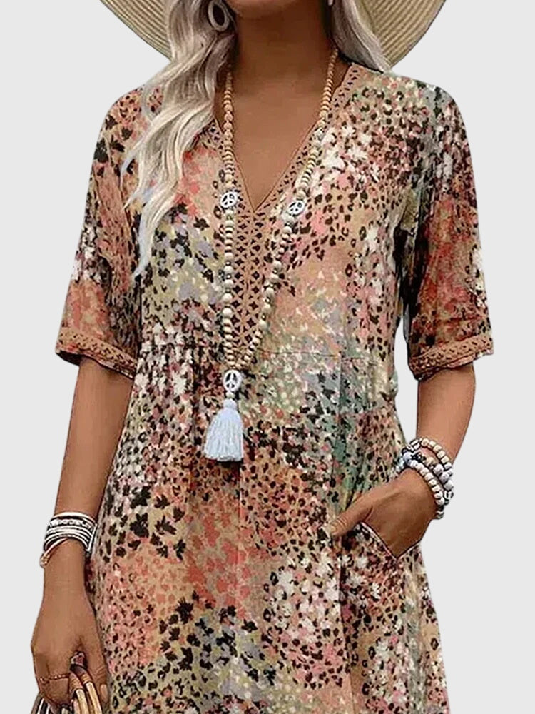 Bella Collection | Women's Floral Midi Dress with Flattering Fit | Elegant Style for Any Occasion 5