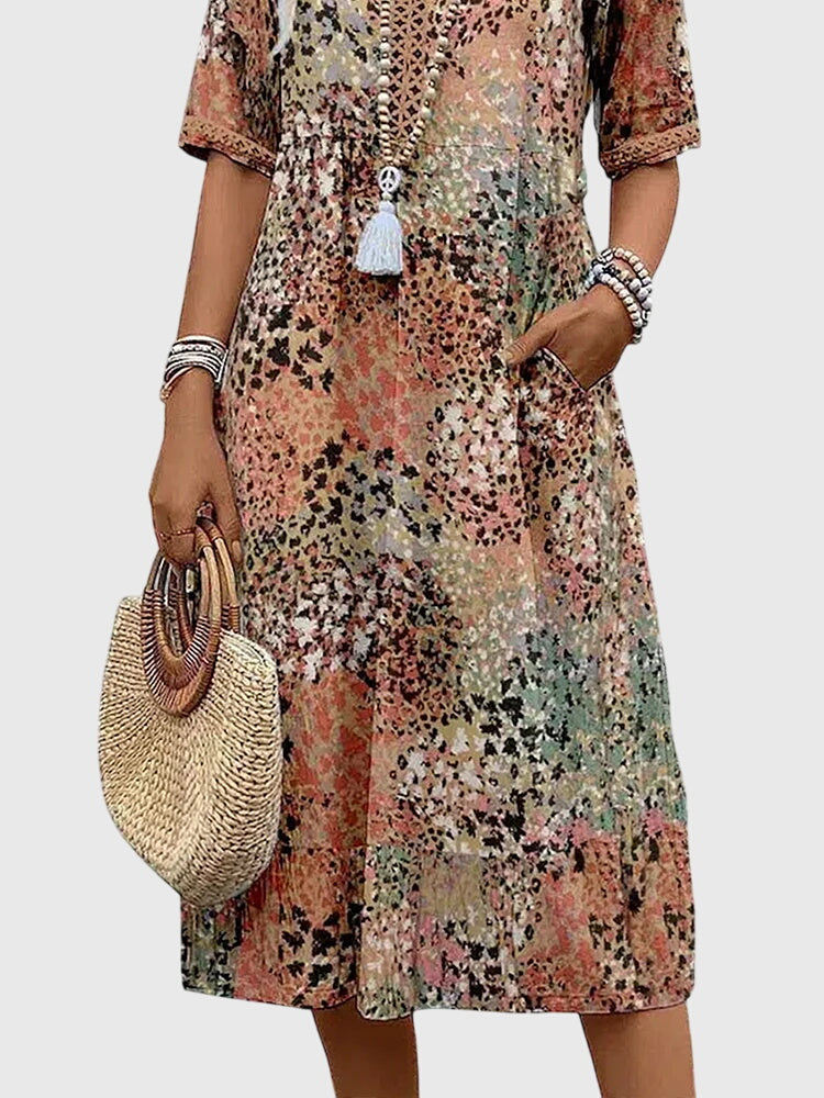 Bella Collection | Women's Floral Midi Dress with Flattering Fit | Elegant Style for Any Occasion 6