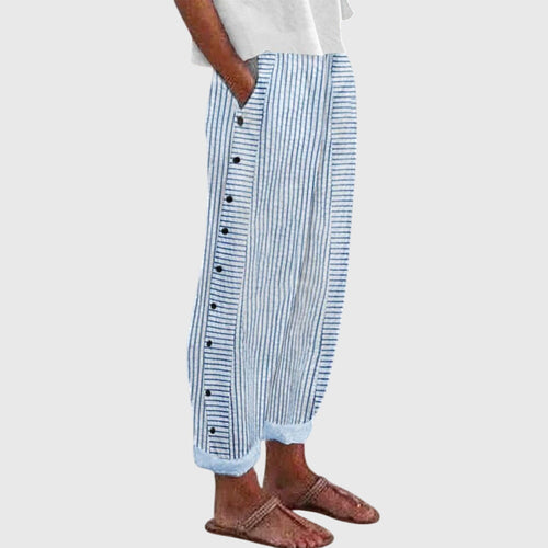 Bertha Collection | Women's Wide-Leg Linen Pants with Elastic Waistband | Comfortable Fit for Everyday Wear 0