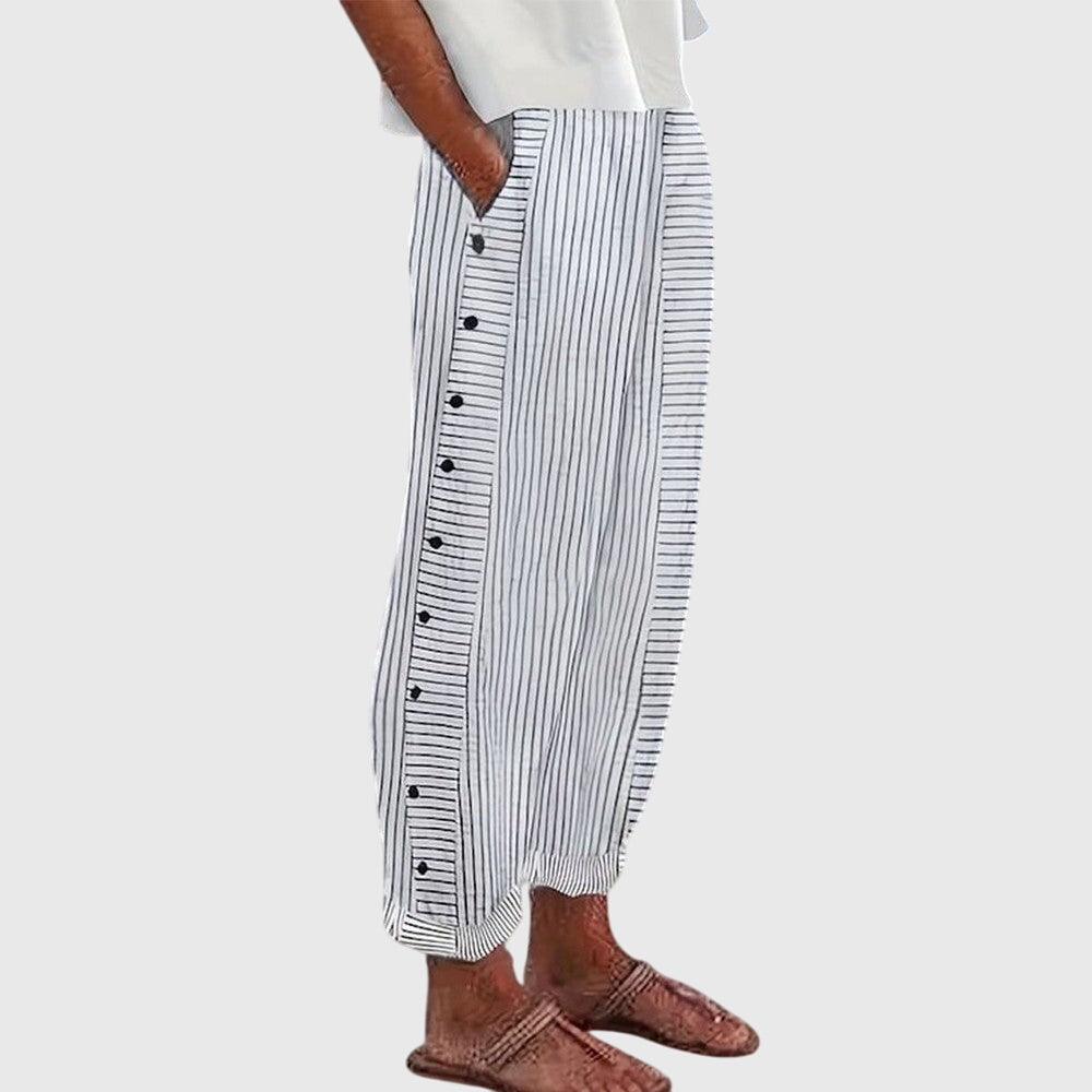 Bertha Collection | Women's Wide-Leg Linen Pants with Elastic Waistband | Comfortable Fit for Everyday Wear 2