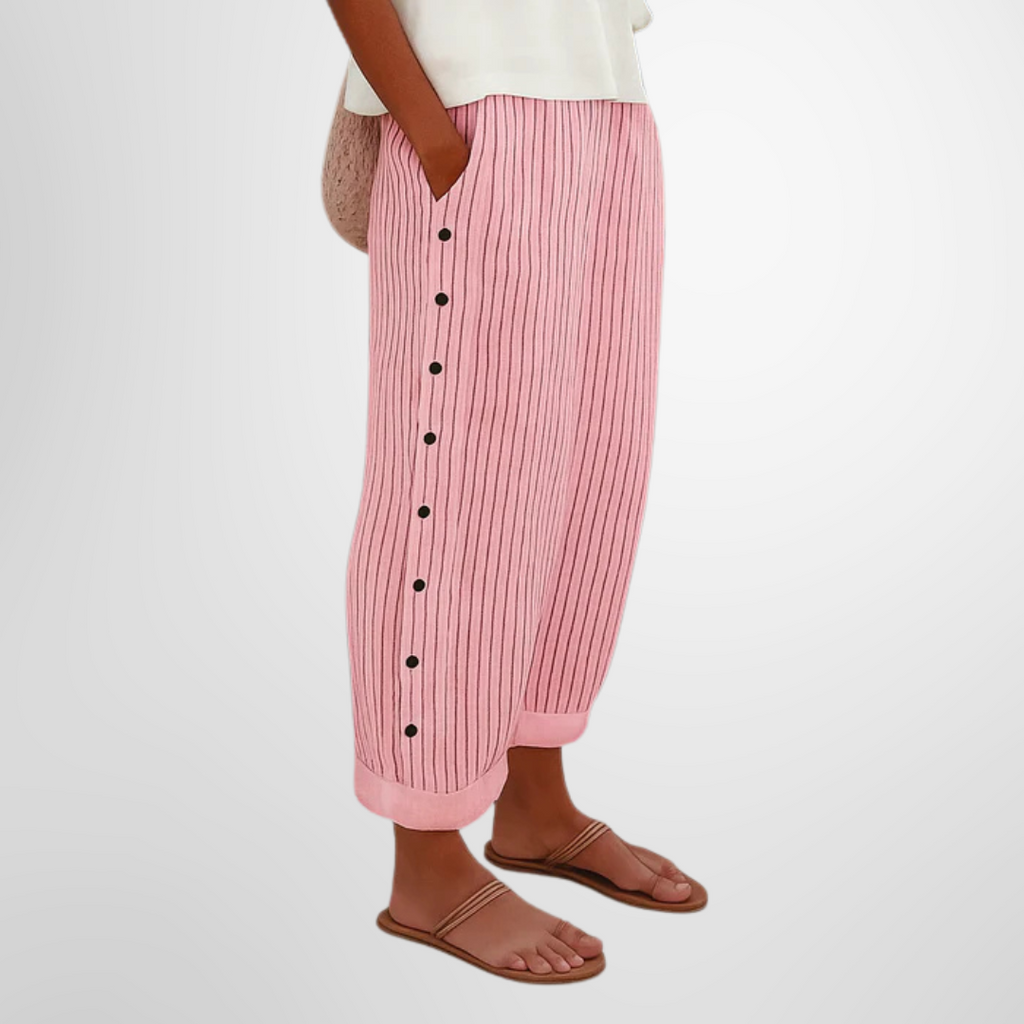 Bertha Collection | Women's Wide-Leg Linen Pants with Elastic Waistband | Comfortable Fit for Everyday Wear 3