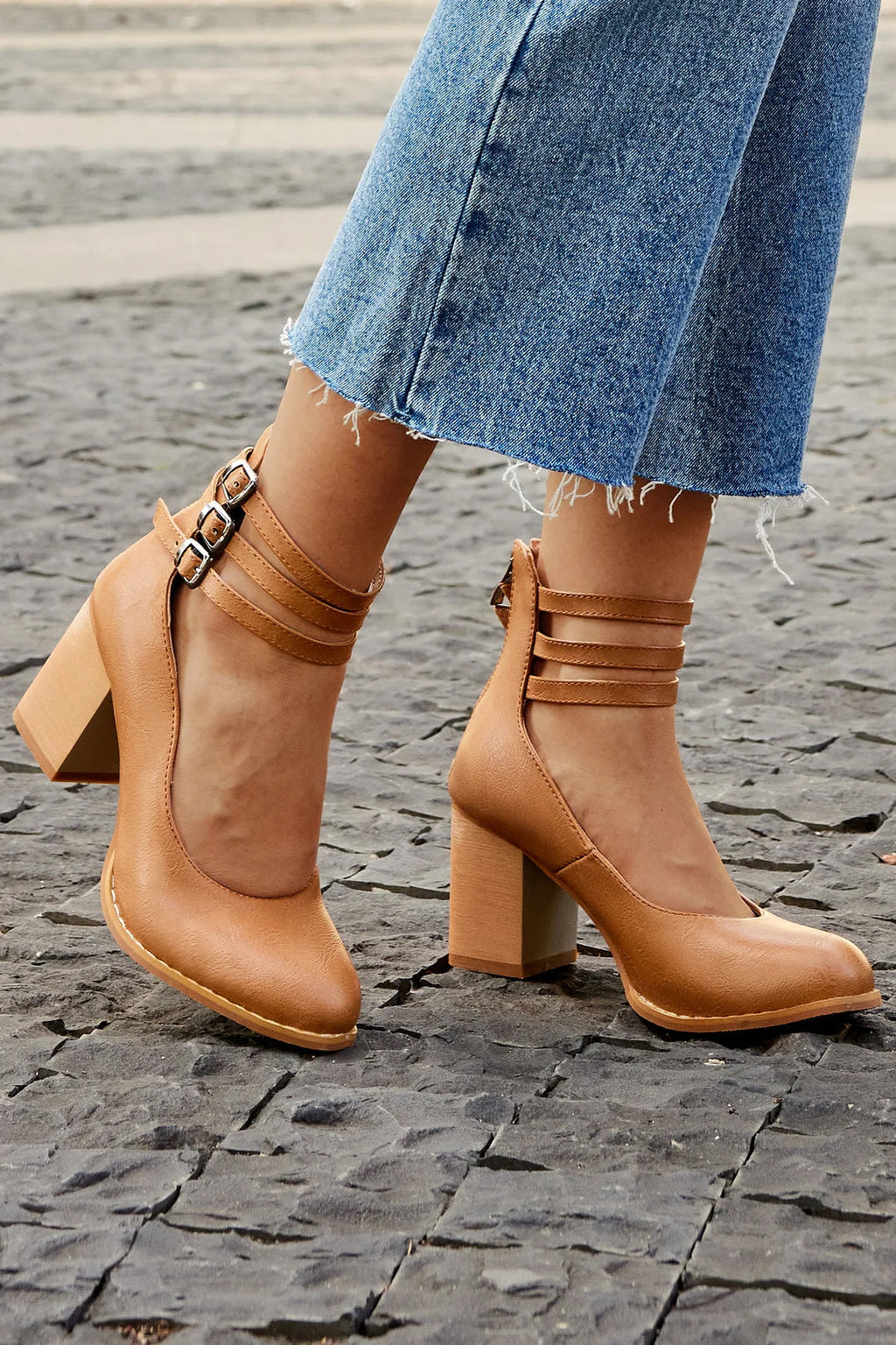 Casilda Collection | Smooth Sandals for Women with Thick Block Heel | All-Day Comfort & Secure Ankle Strap 0