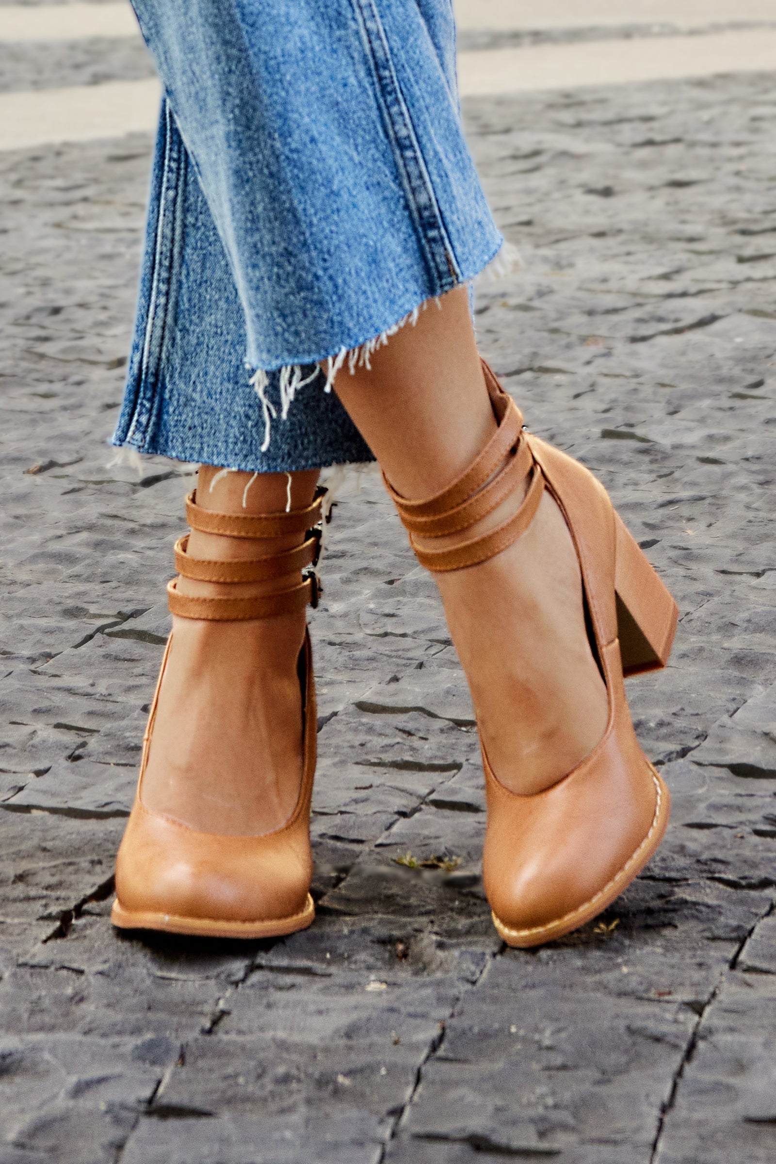 Casilda Collection | Smooth Sandals for Women with Thick Block Heel | All-Day Comfort & Secure Ankle Strap 4