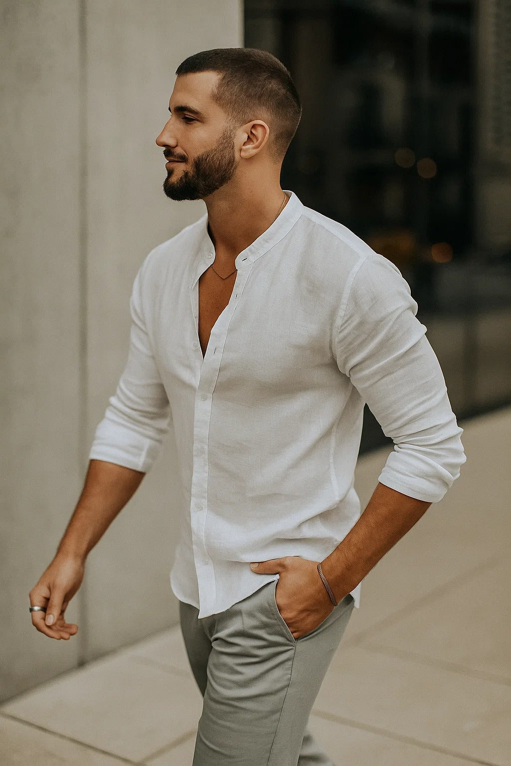 Men's 3/4-Sleeve Henley Shirt | Relaxed Casual Fit