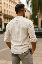 Men's 3/4-Sleeve Henley Shirt | Relaxed Casual Fit