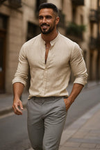 Men's 3/4-Sleeve Henley Shirt | Relaxed Casual Fit