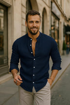 Men's 3/4-Sleeve Henley Shirt | Relaxed Casual Fit