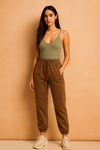 Casual Purple Trousers | Relaxed Fit with Vintage Wash and Drawstring Waist 2