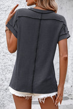 Casual Striped T-Shirt with Ribbed Design | Comfortable Fit for Everyday Wear 1