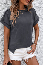 Casual Striped T-Shirt with Ribbed Design | Comfortable Fit for Everyday Wear 2