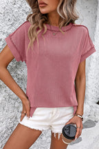 Casual Striped T-Shirt with Ribbed Design | Comfortable Fit for Everyday Wear 8