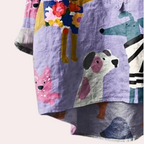 Charming Dog Print Blouse | Women's Relaxed Fit with Soft Fabric | Perfect for Everyday Comfort 2