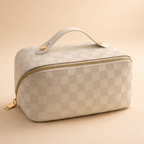 Chic Checkered Makeup Bag Organizer for Travel and Daily Use 0