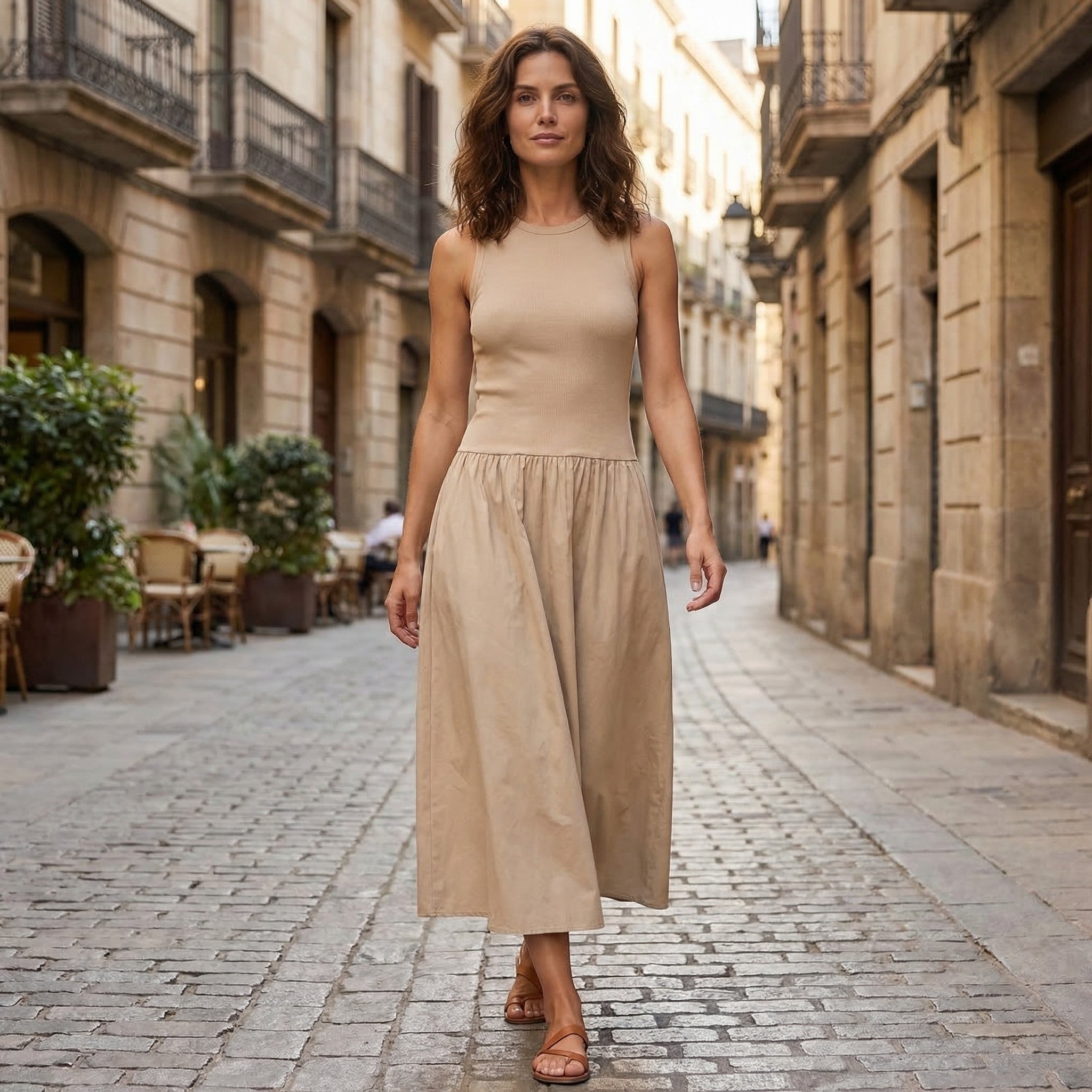 Chic Collection | Women's Maxi Dress with Sleeveless A-Line Design | Elegant Summer Style for Day-to-Evening Wear 2