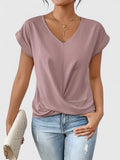 Chic Twist Front Top | Women's Going Out Top with Flattering V-Neck Design | Stylish & Comfortable for Everyday Wear 0