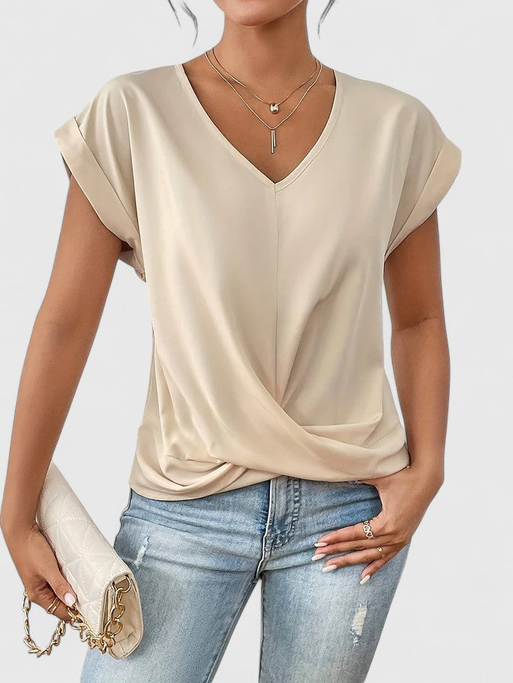 Chic Twist Front Top | Women's Going Out Top with Flattering V-Neck Design | Stylish & Comfortable for Everyday Wear 1