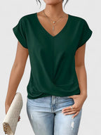 Chic Twist Front Top | Women's Going Out Top with Flattering V-Neck Design | Stylish & Comfortable for Everyday Wear 2