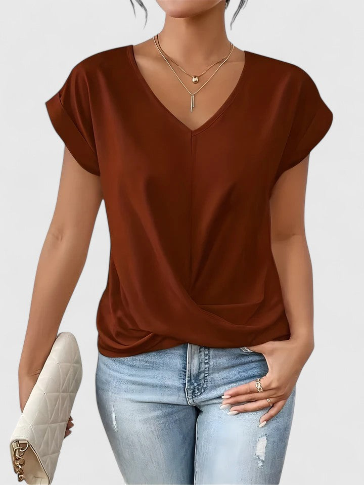 Chic Twist Front Top | Women's Going Out Top with Flattering V-Neck Design | Stylish & Comfortable for Everyday Wear 4