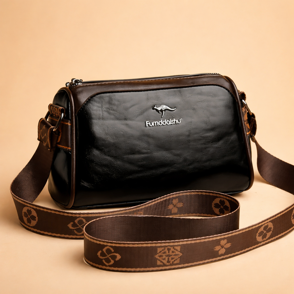 Chic Vegan Leather Shoulder Bag for Women | Stylish Crossbody with Adjustable Strap and Secure Zipper Closure 0