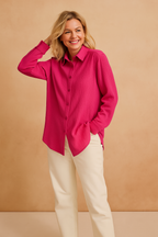 Chloe | Loose-Fitting Womens Blouse - Versatile Zip-Up Summer Top for Effortless Style 1