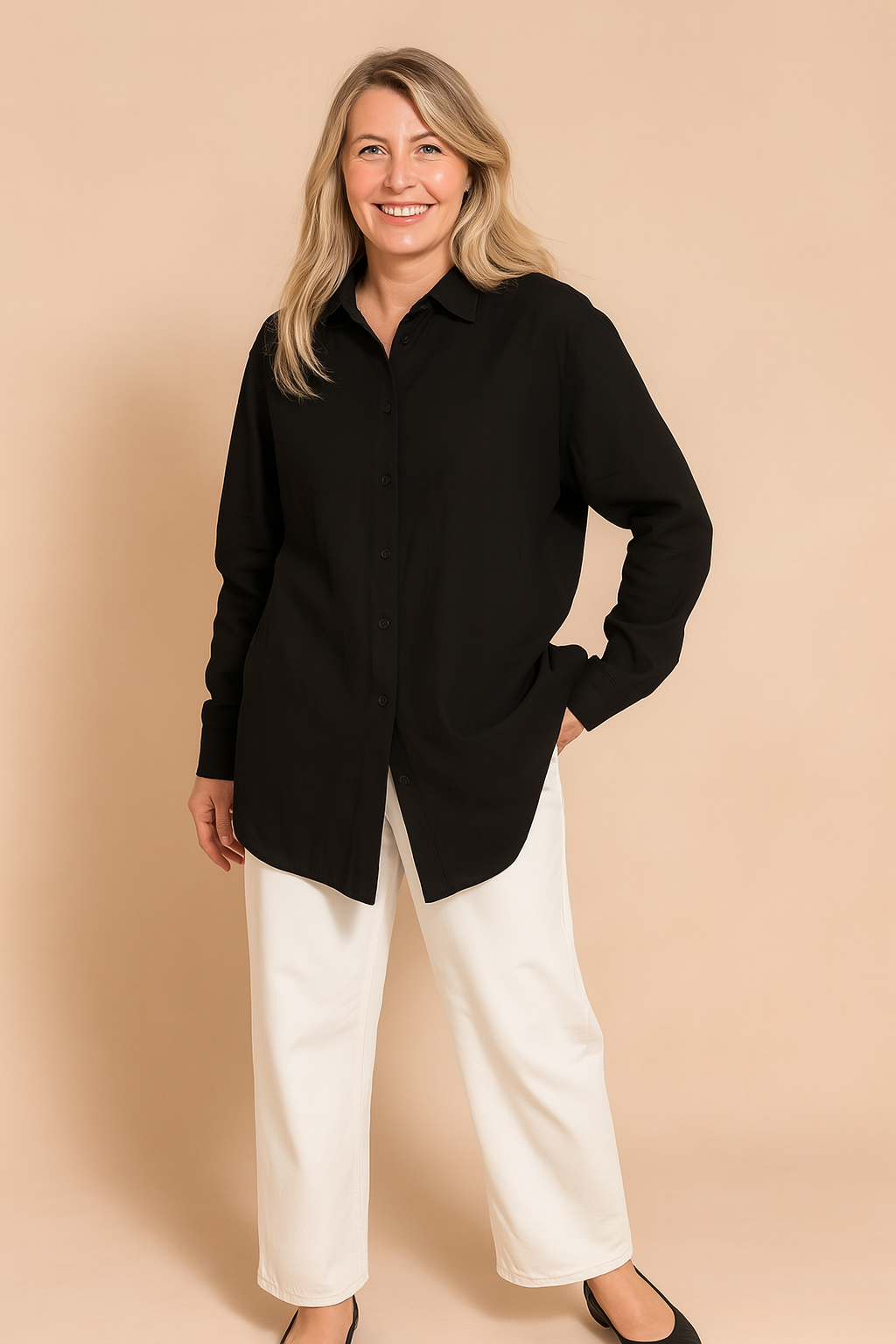 Chloe | Loose-Fitting Womens Blouse - Versatile Zip-Up Summer Top for Effortless Style 5