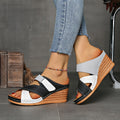 Colourblock Wedge Slides | Women's Slides with Cushioned Comfort | Stylish Elevation for Everyday Wear 0