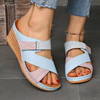 Colourblock Wedge Slides | Women's Slides with Cushioned Comfort | Stylish Elevation for Everyday Wear 4