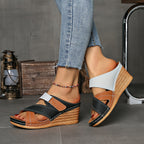 Colourblock Wedge Slides | Women's Slides with Cushioned Comfort | Stylish Elevation for Everyday Wear 9