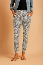 Comfort Fit Women's Trousers with Stylish Print and Elastic Waistband 0