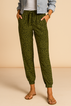 Comfort Fit Women's Trousers with Stylish Print and Elastic Waistband 3