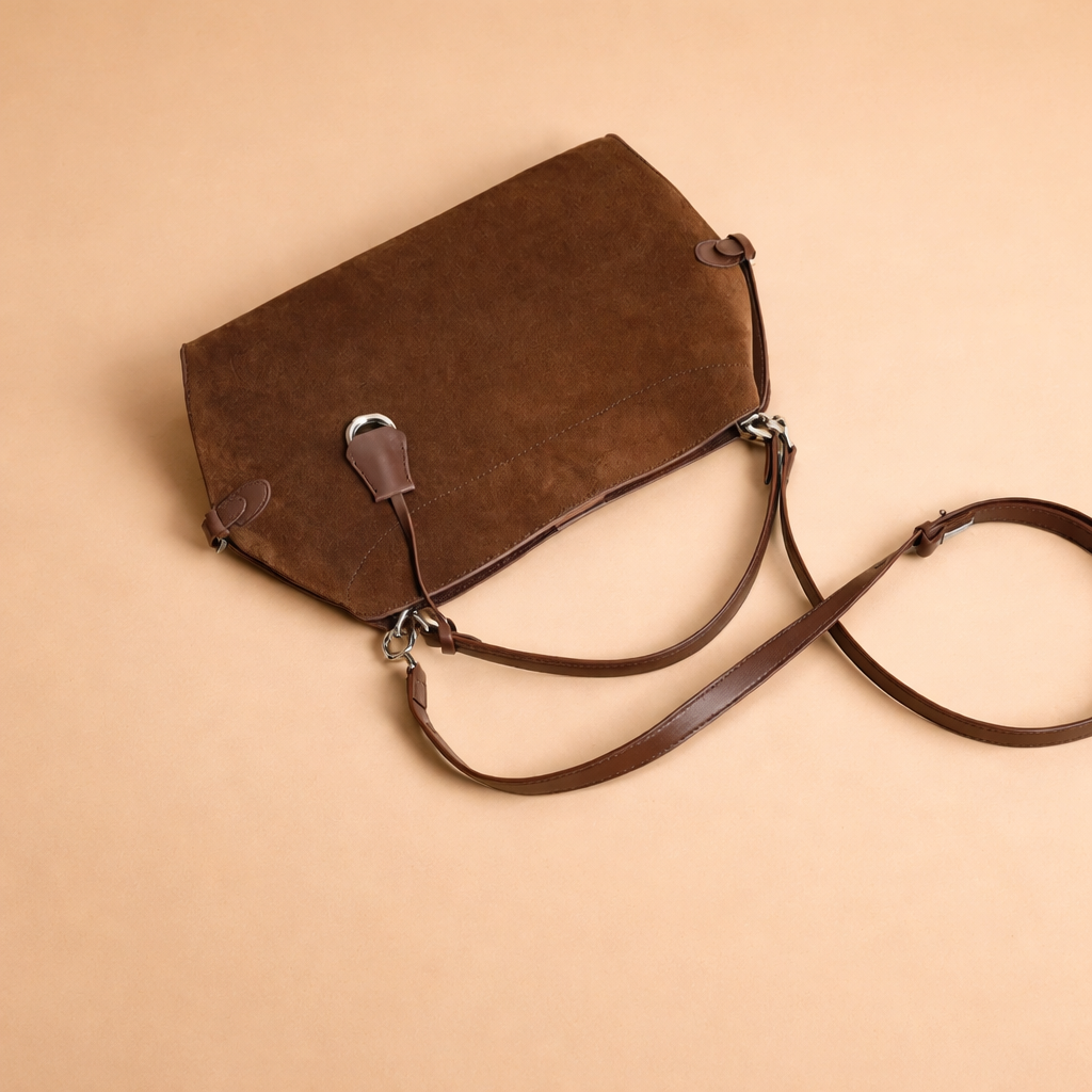 Elegant Brown Suede Shoulder Bags for Women | Versatile Everyday Accessory 2