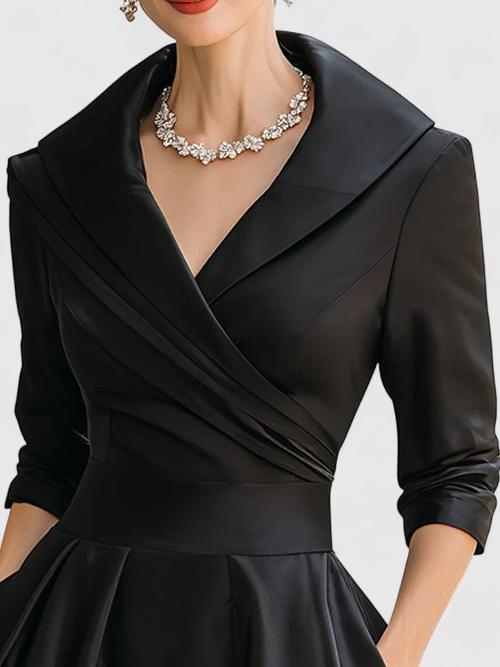 Elegant Collection | Long Sleeve Midi Dress with Discreet Pockets | Versatile Style for Any Occasion 1