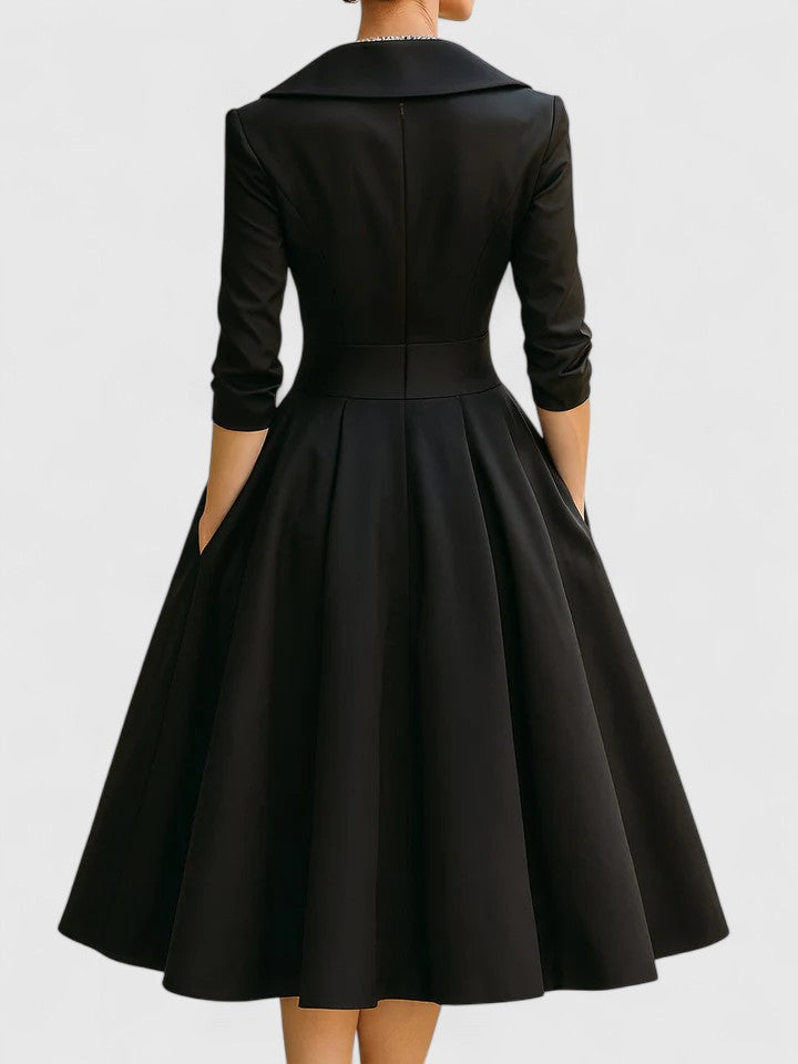 Elegant Collection | Long Sleeve Midi Dress with Discreet Pockets | Versatile Style for Any Occasion 3
