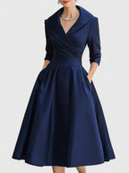 Elegant Collection | Long Sleeve Midi Dress with Discreet Pockets | Versatile Style for Any Occasion 4