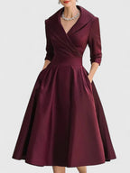 Elegant Collection | Long Sleeve Midi Dress with Discreet Pockets | Versatile Style for Any Occasion 5