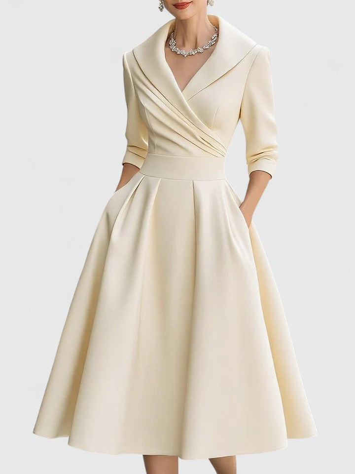 Elegant Collection | Long Sleeve Midi Dress with Discreet Pockets | Versatile Style for Any Occasion 6