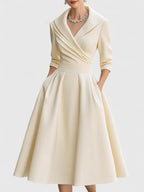 Elegant Collection | Long Sleeve Midi Dress with Discreet Pockets | Versatile Style for Any Occasion 6