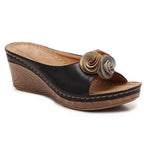 Elegant Comfort | Women's Sandals with Orthopedic Cushioned Wedge | Stylish Footwear for All-Day Support 0