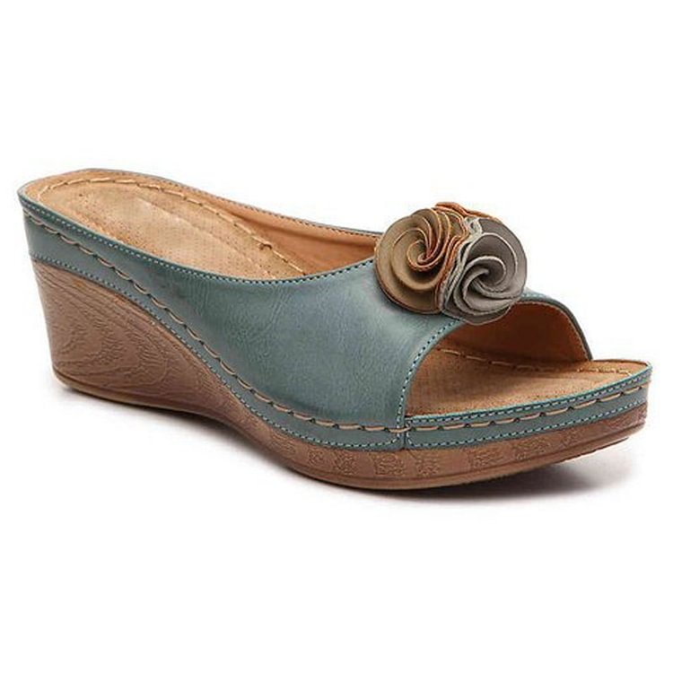 Elegant Comfort | Women's Sandals with Orthopedic Cushioned Wedge | Stylish Footwear for All-Day Support 2