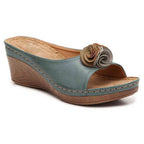 Elegant Comfort | Women's Sandals with Orthopedic Cushioned Wedge | Stylish Footwear for All-Day Support 2